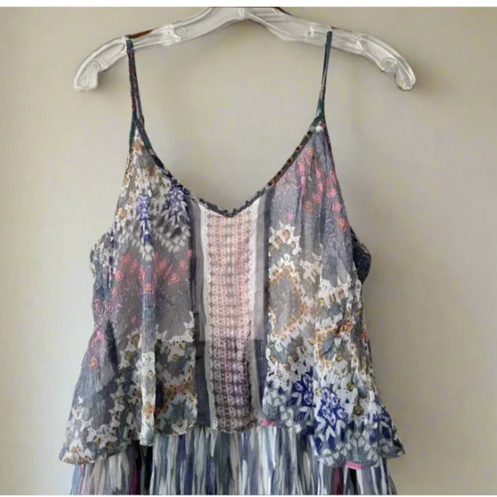 Anthropologie Meadow Rue Josie Tiered Maxi Dress NWT Floral Boho 2 - Picture 3 of 9